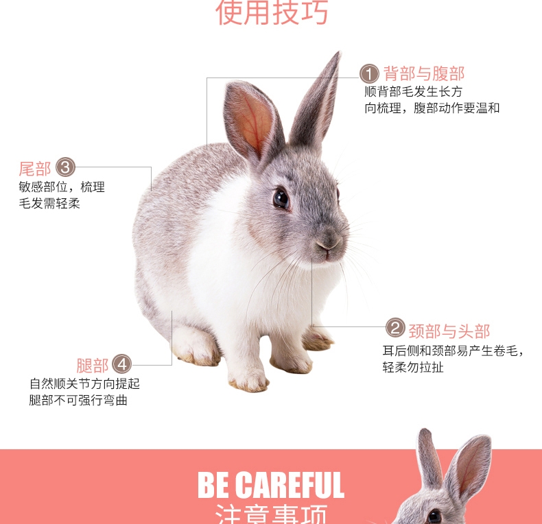 美国富美内特FURminator 小动物专用粉色祛毛梳