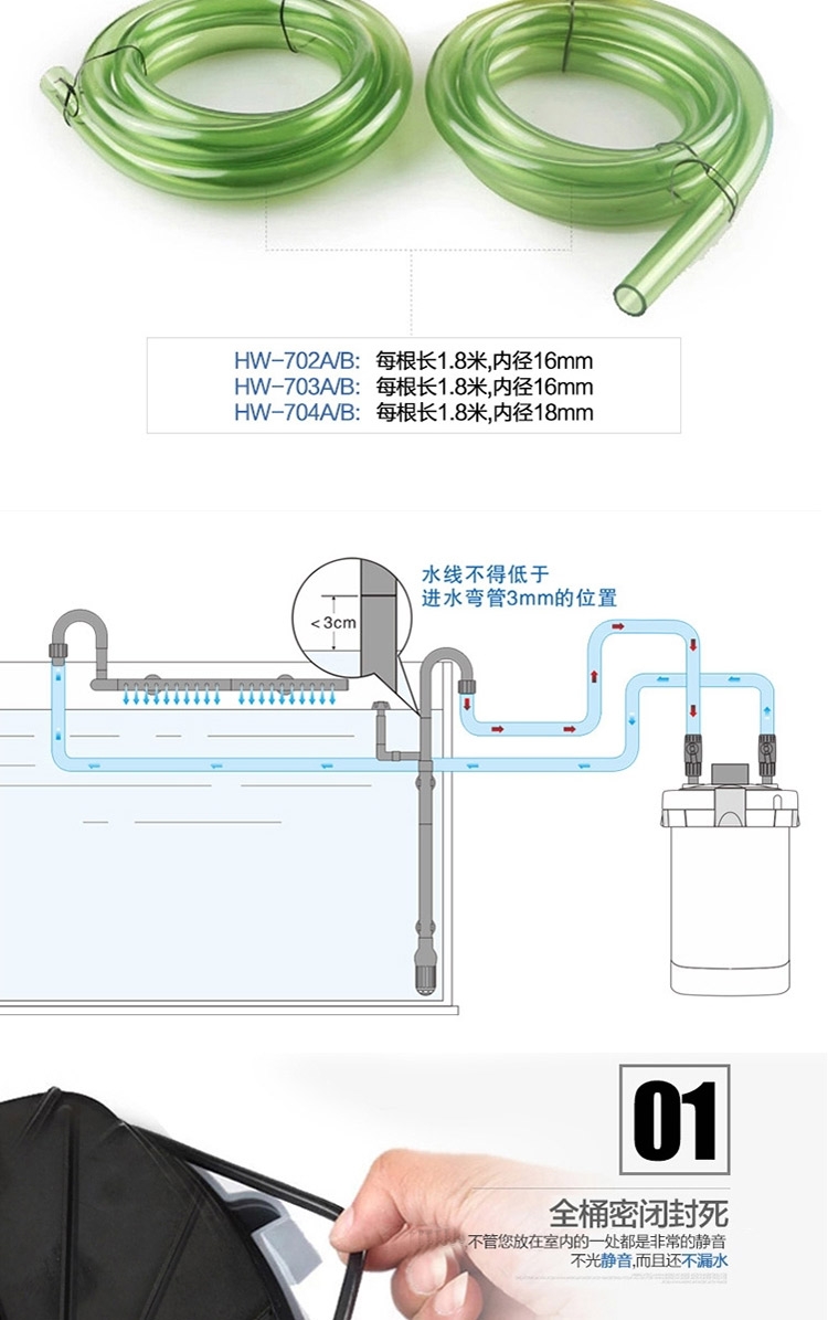 森森HW系列静音缸外过滤器鱼缸外置过滤桶水族箱过滤设备