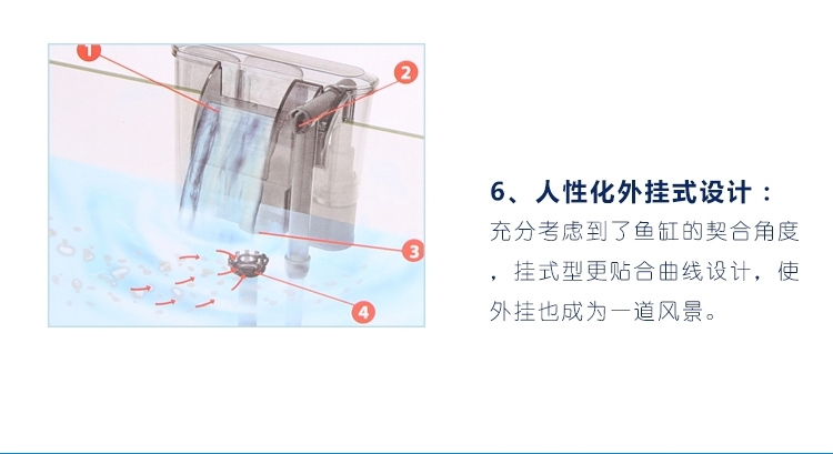 仟湖OF傲深外挂过滤器瀑布壁挂式鱼缸水族过滤设备外置
