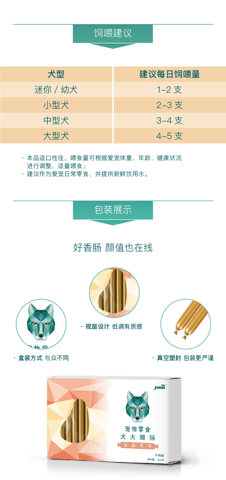 怡亲Yoken 牛肉火腿肠奖励狗零食 15g*30支