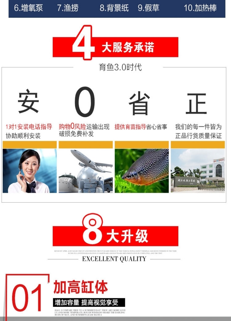 闽江鱼缸水族箱中型1.2米玻璃生态底滤免换水客厅大型金鱼缸1.5米