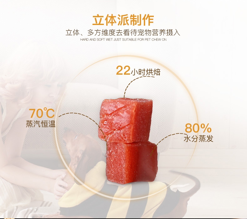 曼劳 立体派犬用牛肉粒200g 训练奖励 狗零食
