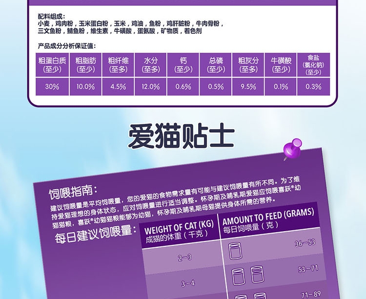 喜跃 成猫粮肉和海洋鱼味全价猫粮10kg