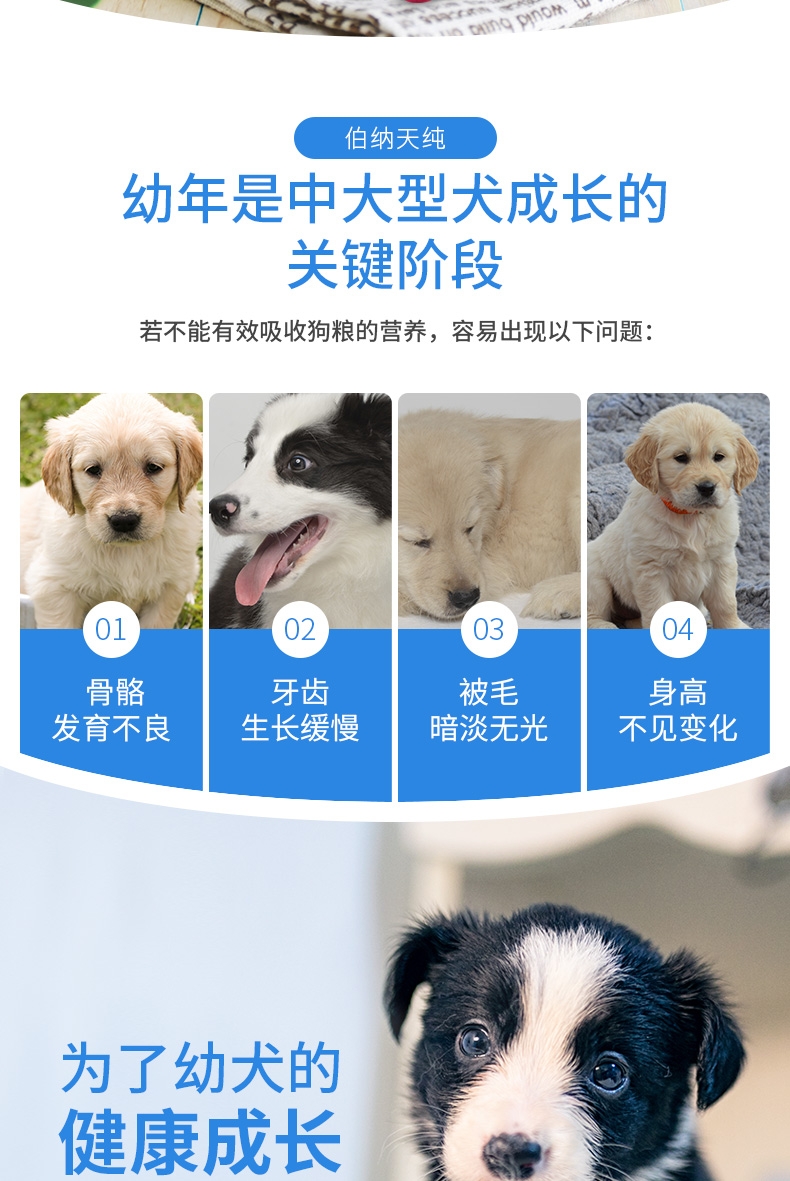 伯纳天纯 大中型幼犬粮天然无谷低敏配方狗粮15kg