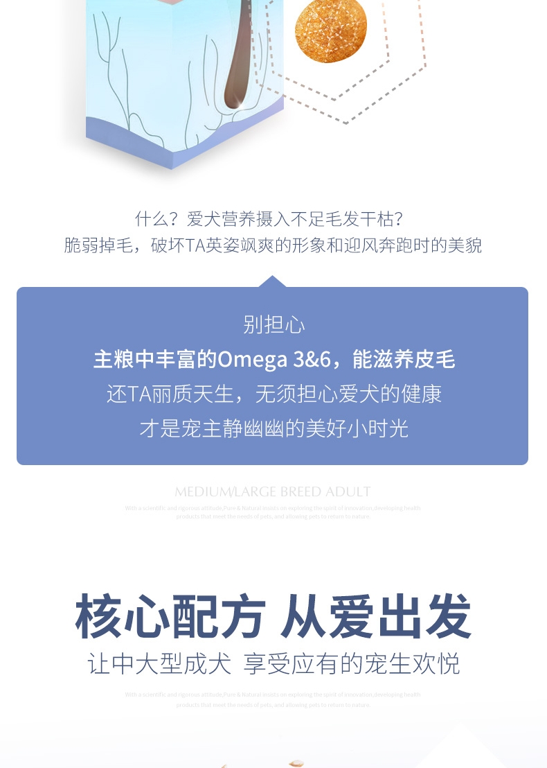 伯纳天纯 羊肉燕麦蔓越莓中大型成犬粮 15kg