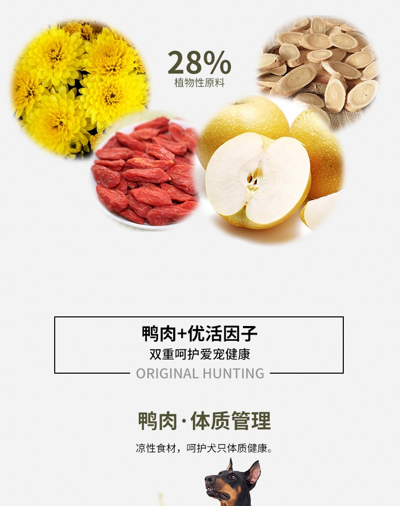 伯纳天纯 无谷鸭肉梨去泪痕全犬粮 2kg 72%含肉量