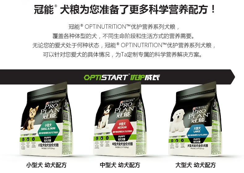 冠能PRO PLAN 小型犬幼犬全价狗粮2.5kg