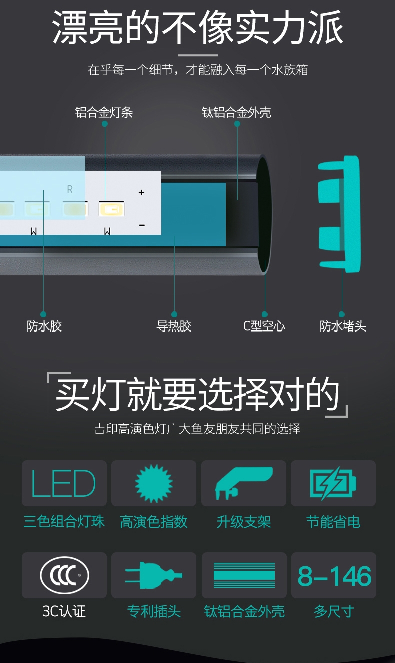 吉印水草灯水族LED灯