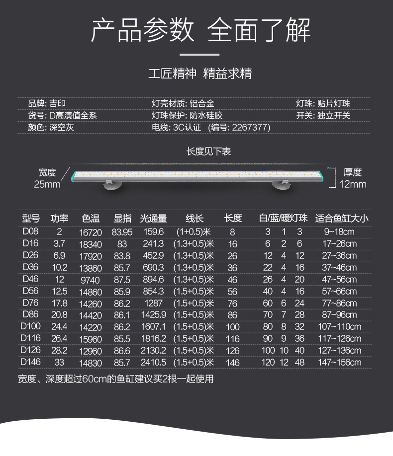 吉印水草灯水族LED灯