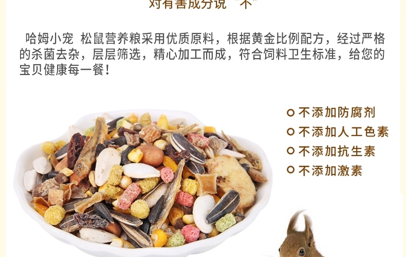 哈姆小宠 营养松鼠粮 含多种坚果蔬菜水果干粮 松鼠营养粮454g