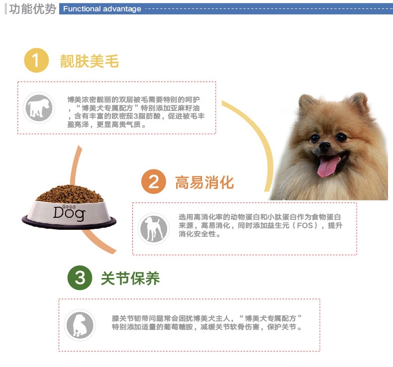 信元发育宝 博美成犬粮U系列活力营养配方犬粮1kg