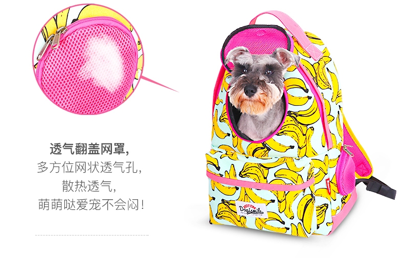 Dogismile 时尚香蕉系列宠物背包(粉红)5KG以下犬猫适用