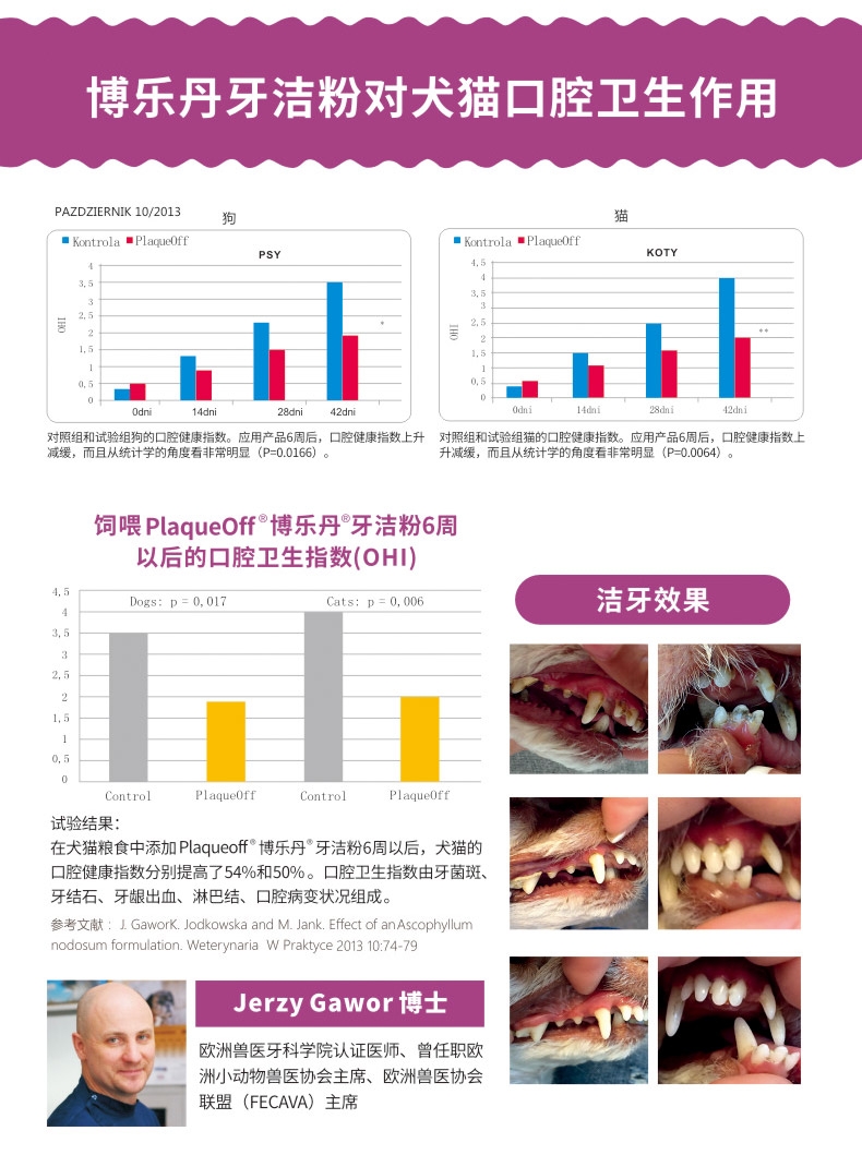 博乐丹Proden 猫用去牙石除口臭牙洁粉 40g 瑞典进口