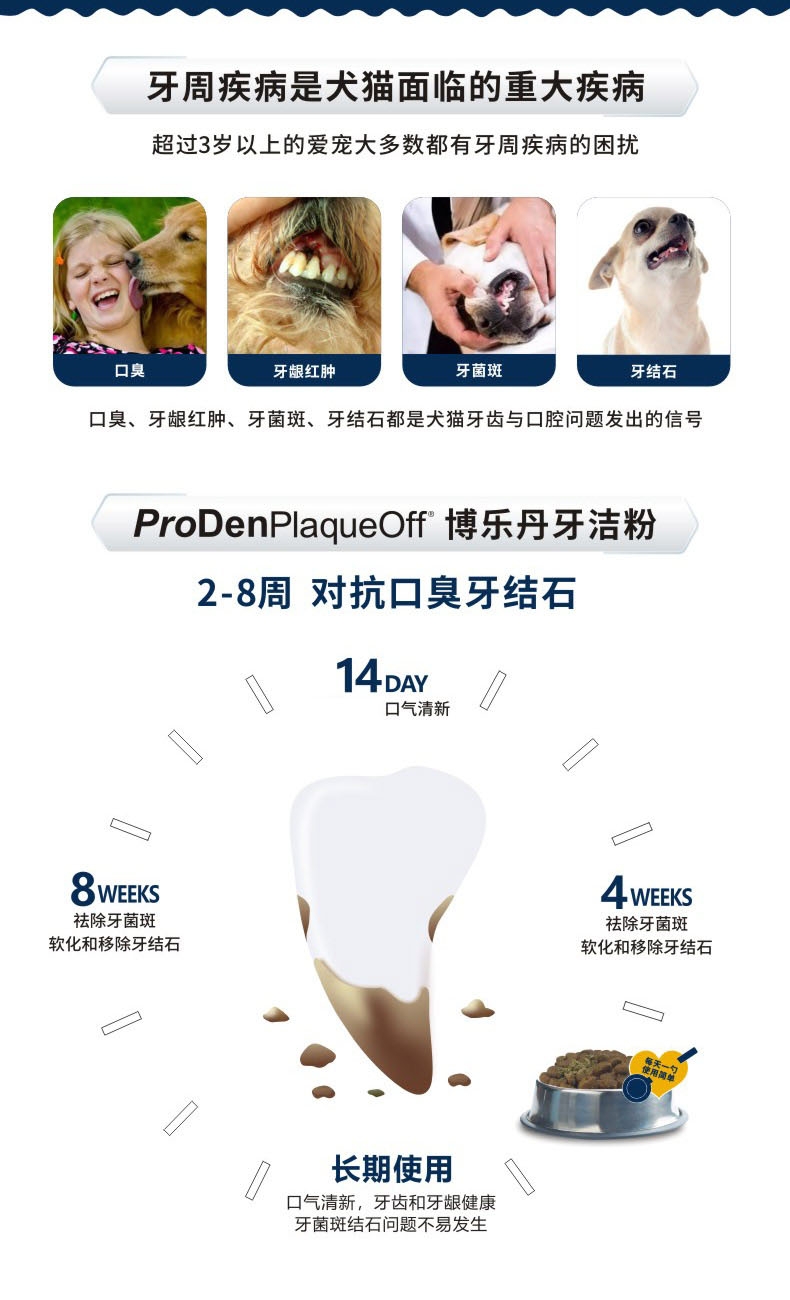 博乐丹Proden 猫狗通用牙洁粉改善口腔清洁 20g
