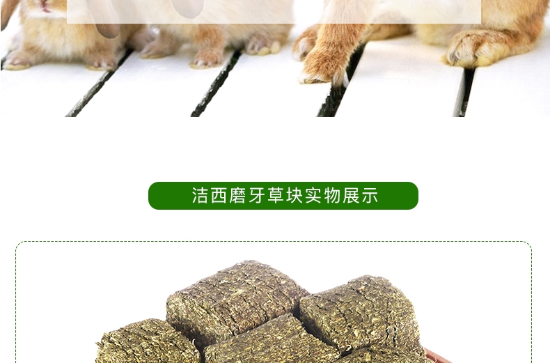 洁西 兔兔龙猫豚鼠磨牙草砖苜蓿磨牙草块小宠磨牙500克