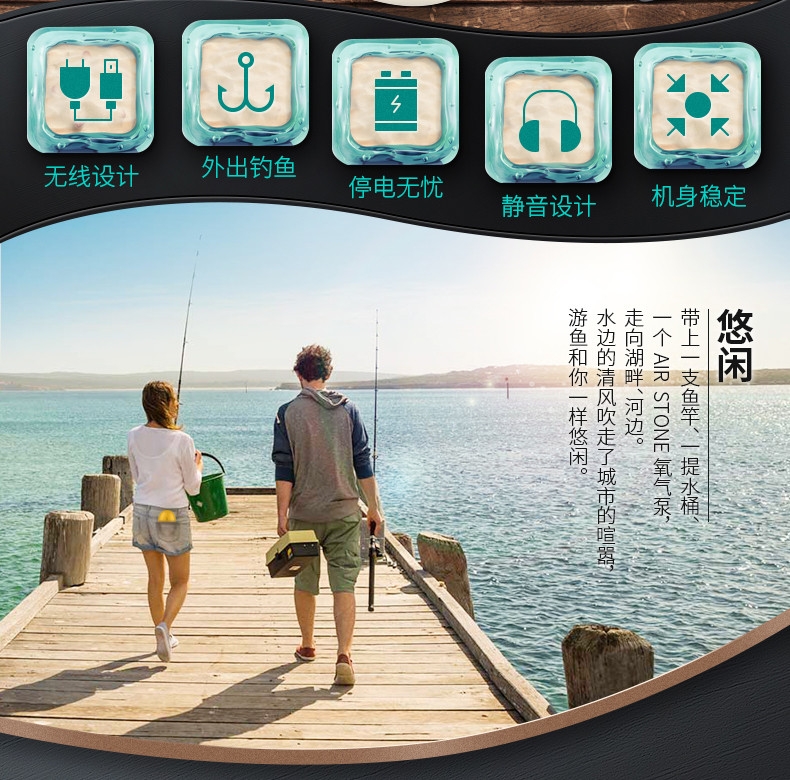 吉印Air Stone S1增氧泵蓝色 配增氧管1米+气泡石1个