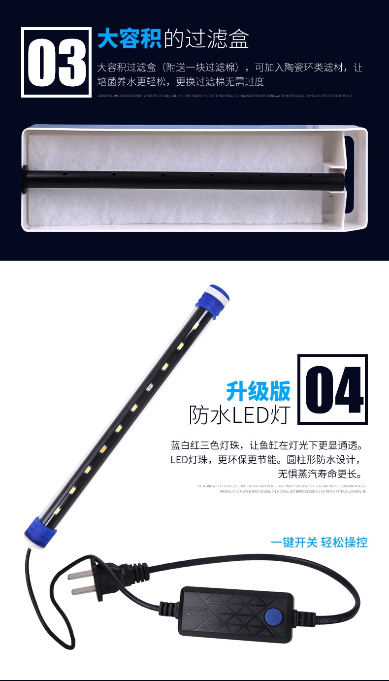聚宝源鱼缸水族箱S-400白色鱼缸+布景套餐