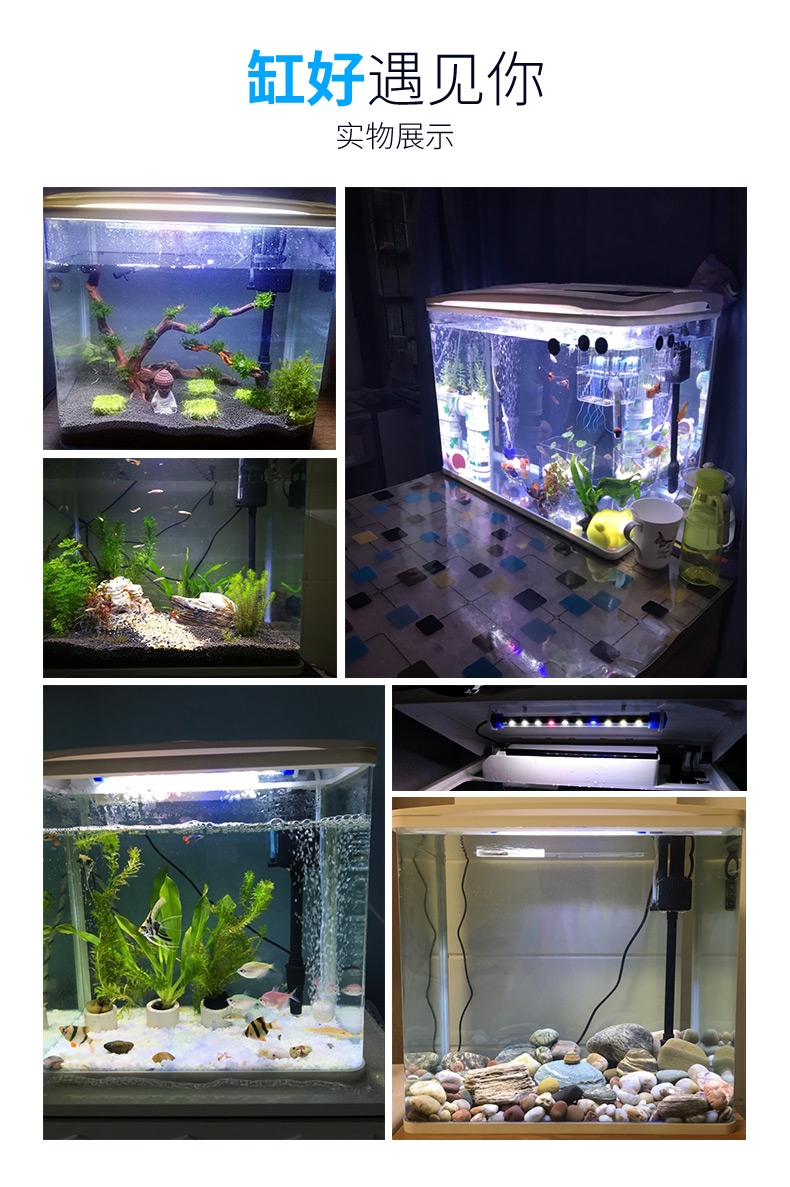 聚宝源鱼缸水族箱S-400白色鱼缸+布景套餐