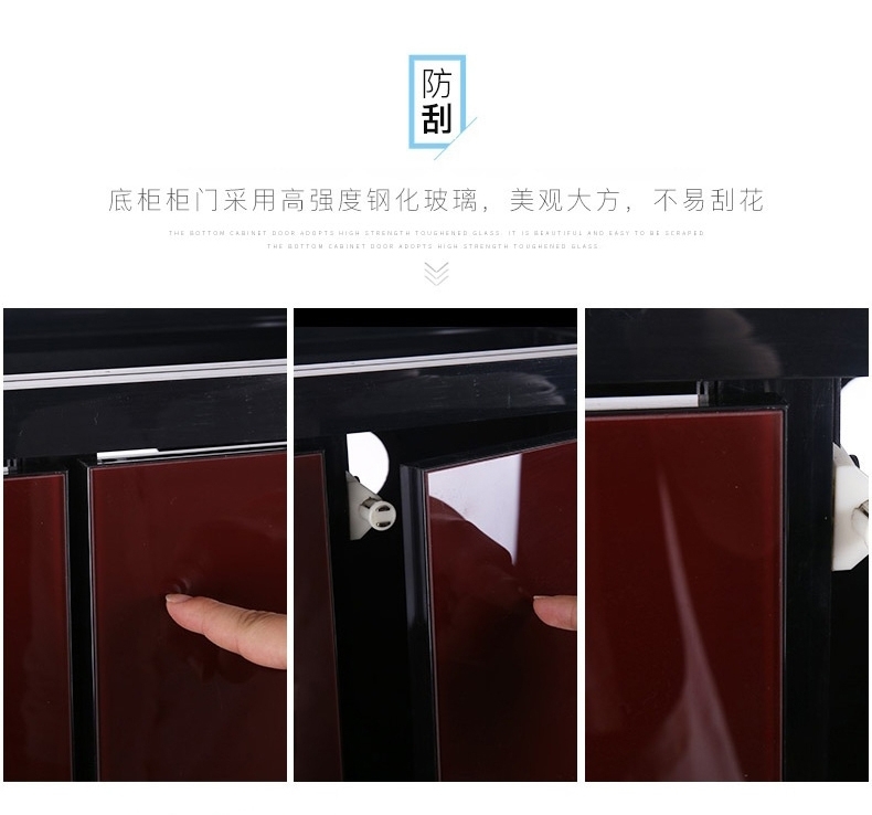 聚宝源直角龙鱼缸JS-600上滤-60cm酒红(缸+柜子)