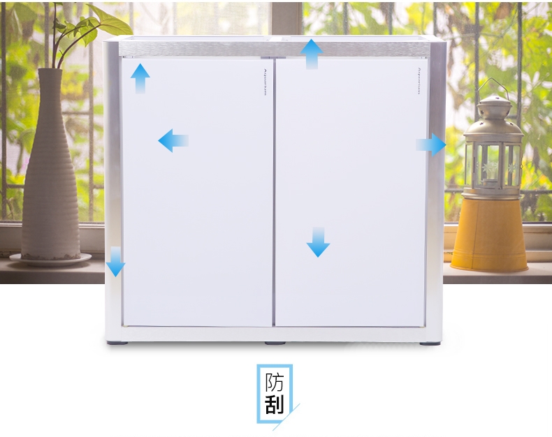 聚宝源无边框直弯龙鱼缸YS-1200上滤-1.2m酒红(缸+柜子)