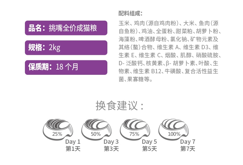 优基UG 活力益生挑嘴全价成猫粮 2kg