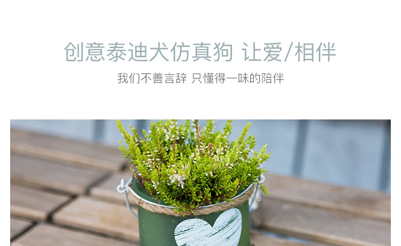 多拉乐 树脂仿真狗泰迪狗模型 装饰摆件