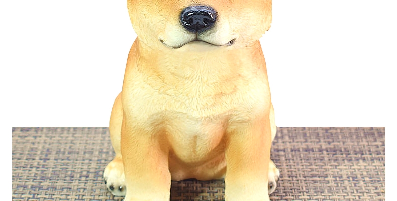 多拉乐 树脂仿真狗柴犬模型 装饰摆件