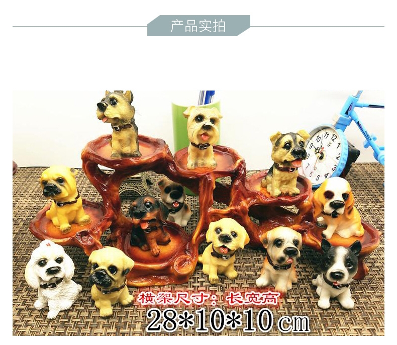 多拉乐 树脂仿真狗狗模型套装 装饰摆件