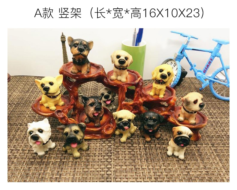 多拉乐 树脂仿真狗狗模型套装 装饰摆件