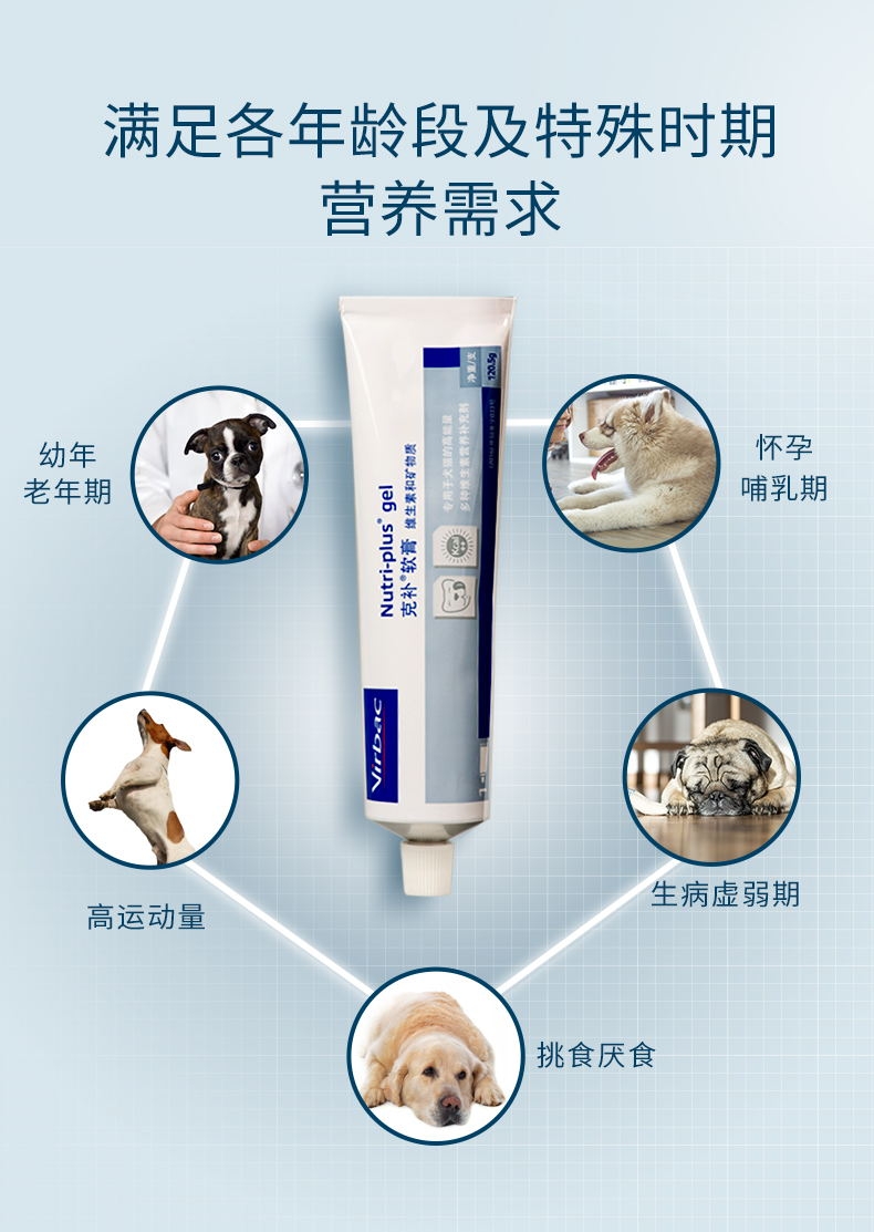 法国维克Virbac 宠物猫狗通用营养膏 70.9g 补钙补充维生素