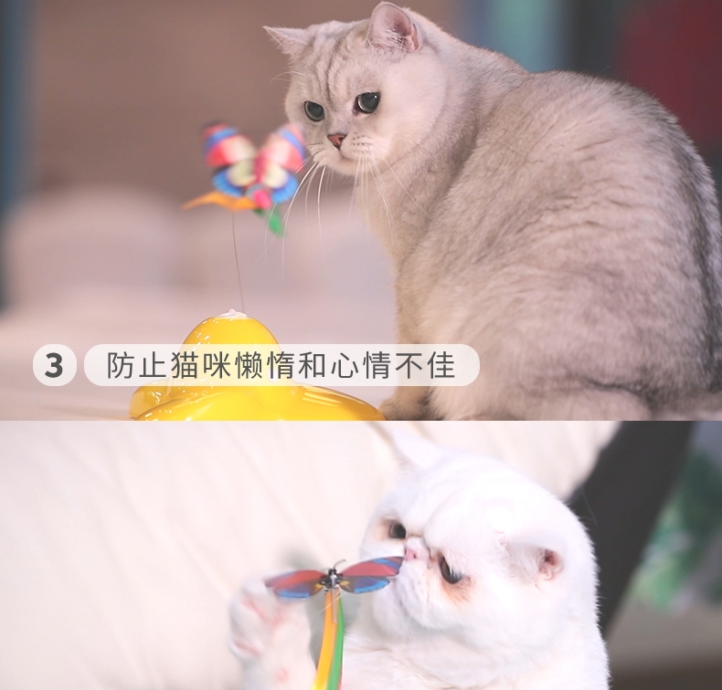 伊丽Elite 蝴蝶飞飞电动猫玩具 人宠互动娱乐