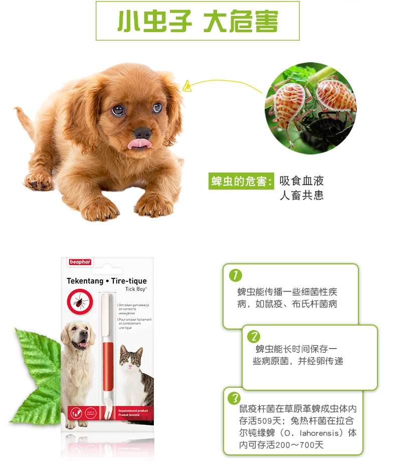 贝帮Beaphar 犬猫用除蜱虫笔 1支 荷兰原装进口