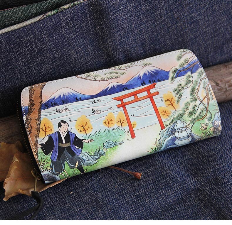 Ime 猫咪手工牛皮钱包系列 精致印花