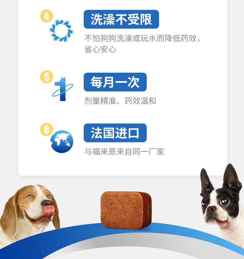 尼可信小型犬抗寄生虫药3片/盒(2-4KG犬用)