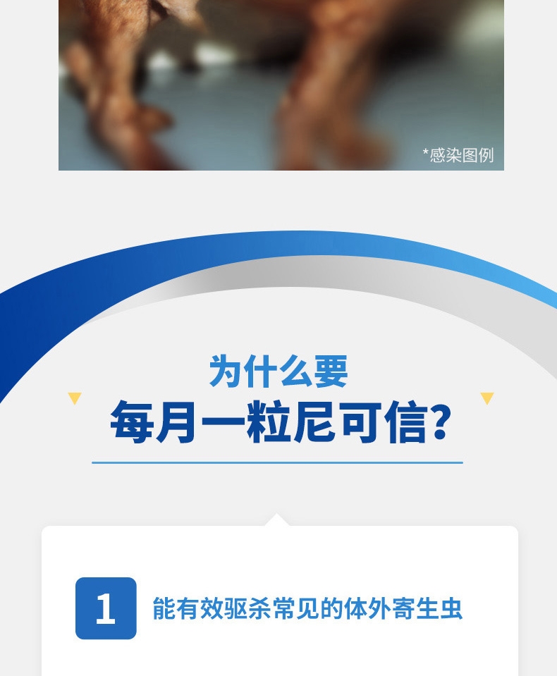 尼可信小型犬抗寄生虫药3片/盒(2-4KG犬用)