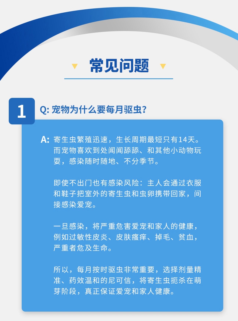 尼可信小型犬抗寄生虫药3片/盒(2-4KG犬用)