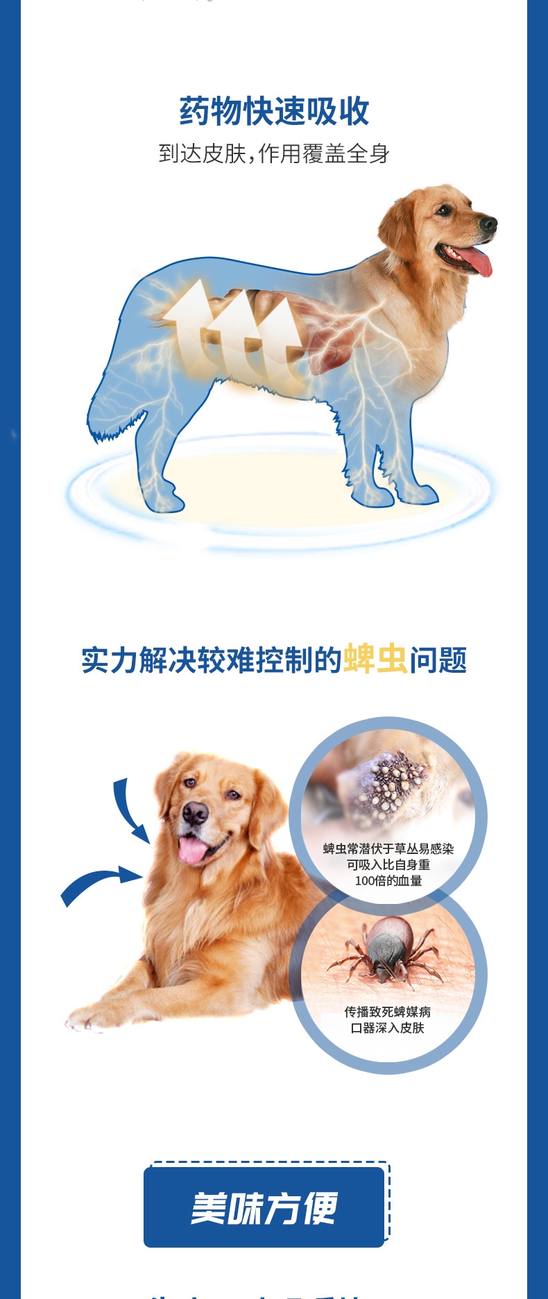 尼可信 中型犬抗寄生虫口服体外驱虫药 3片/盒 4-10KG犬用 法国进口