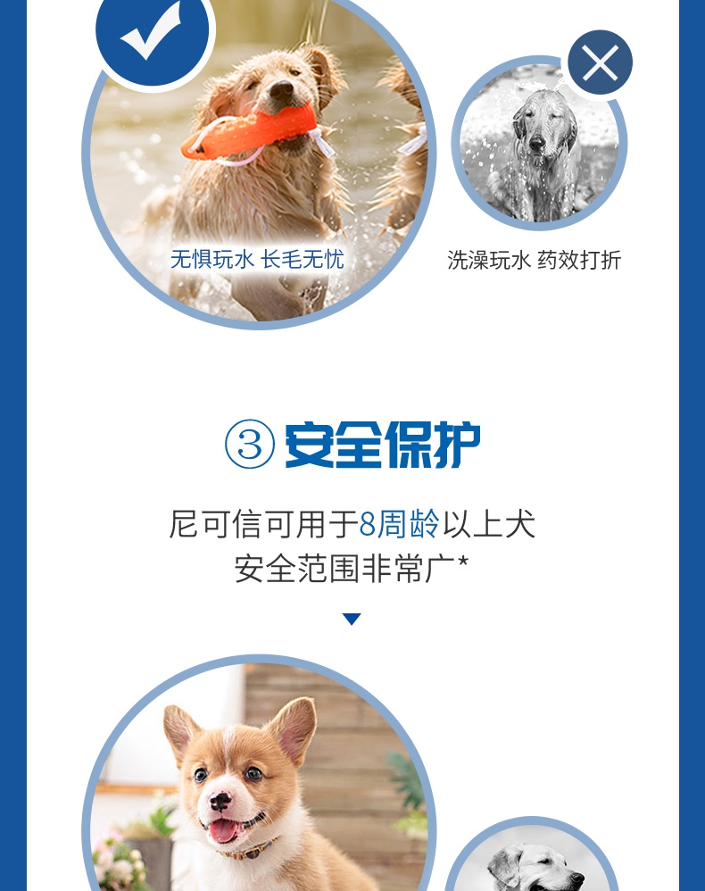 尼可信 犬用体外驱虫 口服驱虫药 适用4-10KG犬 3片/盒 法国进口
