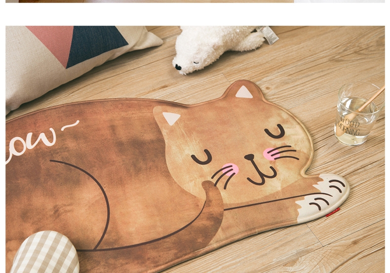 认真 记忆棉猫咪地垫