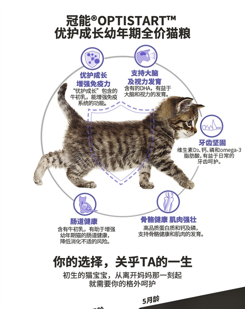冠能Proplan 添加牛初乳孕猫离乳期6周-1岁幼猫粮 2.5kg