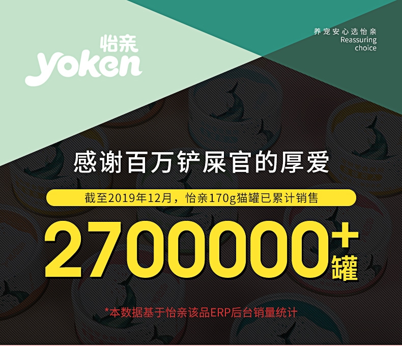 怡亲Yoken 吞拿鱼丁香鱼健康机能猫罐头 170g*12罐