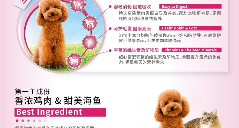 喜乐比Sharlovy 玩赏犬鸡肉蔬果健康狗粮 1.5kg*2包 贵宾专用粮