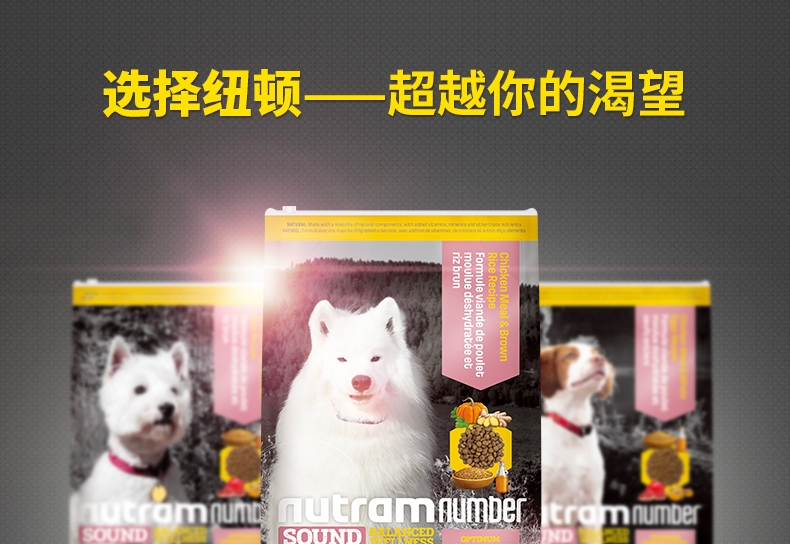 加拿大纽顿nutram 低敏系列中大型成犬粮去骨鸡肉糙米狗粮11.4kg S6原装进口粮