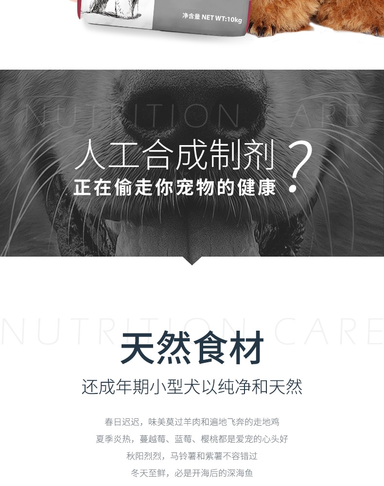 伯纳天纯 鸡肉樱桃小型犬成犬粮 10kg
