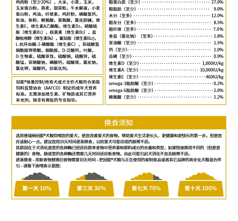 冠能Proplan 鸡肉配方绝育成犬粮 2.5kg