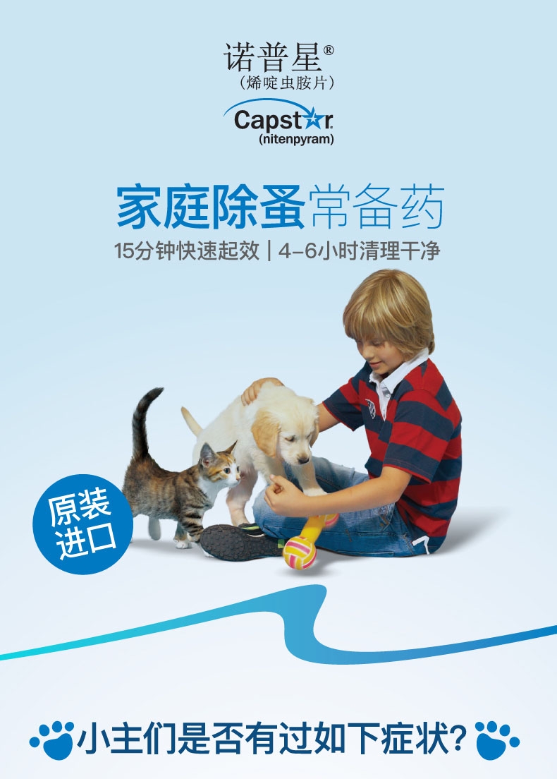 诺普星 犬猫体外驱虫 口服驱虫药 适用于 1-11.4kg 4mg六粒装