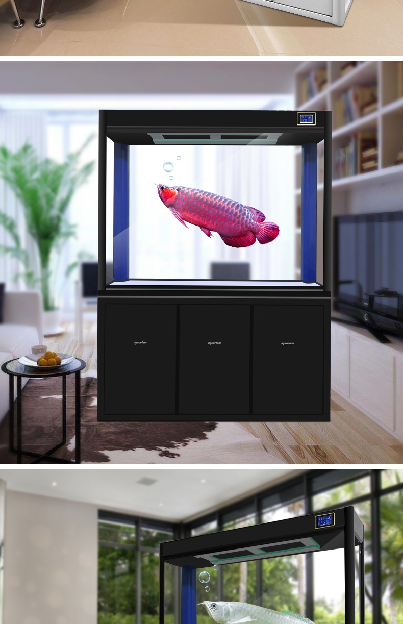 聚宝源 大型成品鱼缸KR-1200HD黑色