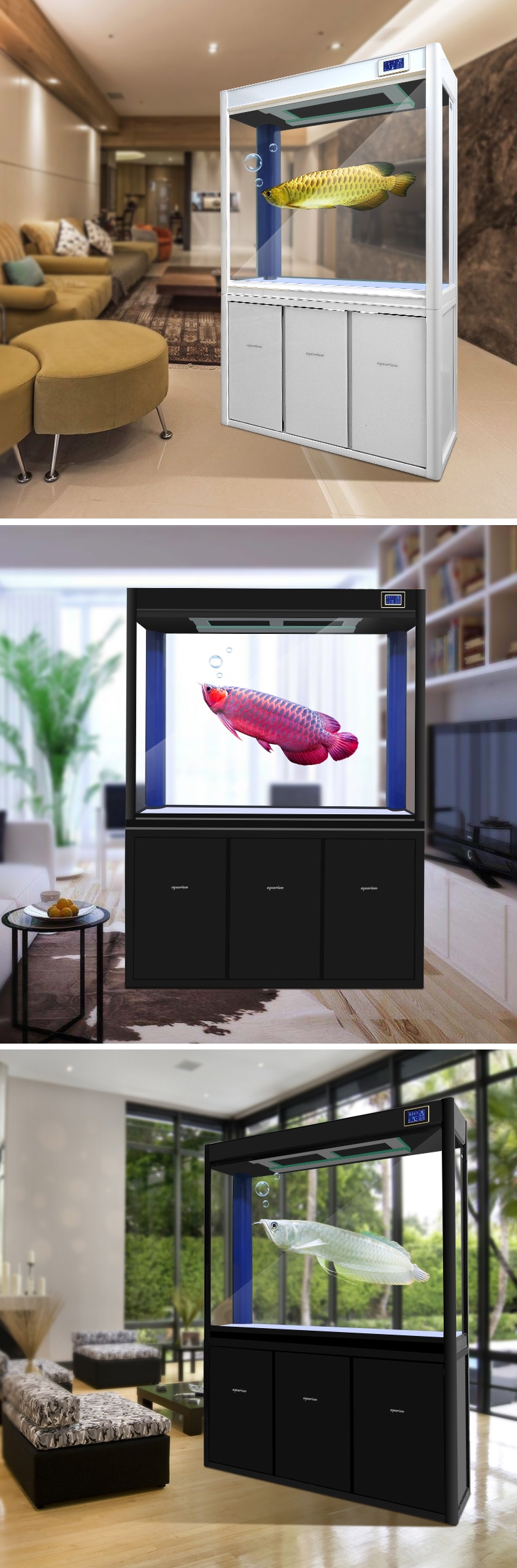 聚宝源 大型成品鱼缸KR-1200HD黑色