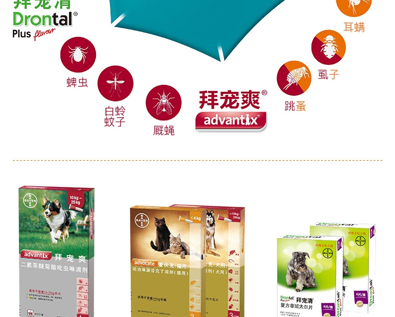 爱沃克 4-8kg猫用驱虫滴剂M 单支装