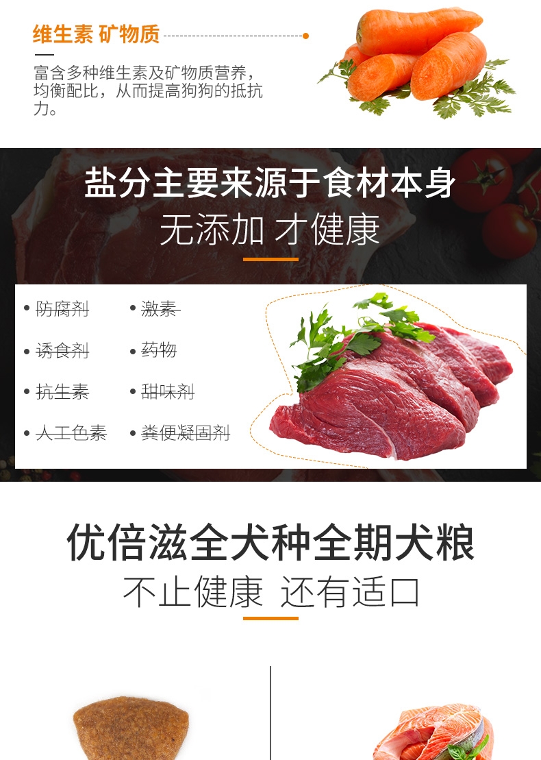 优倍滋 牛肉味全犬种全期犬粮 10kg 滋养被毛